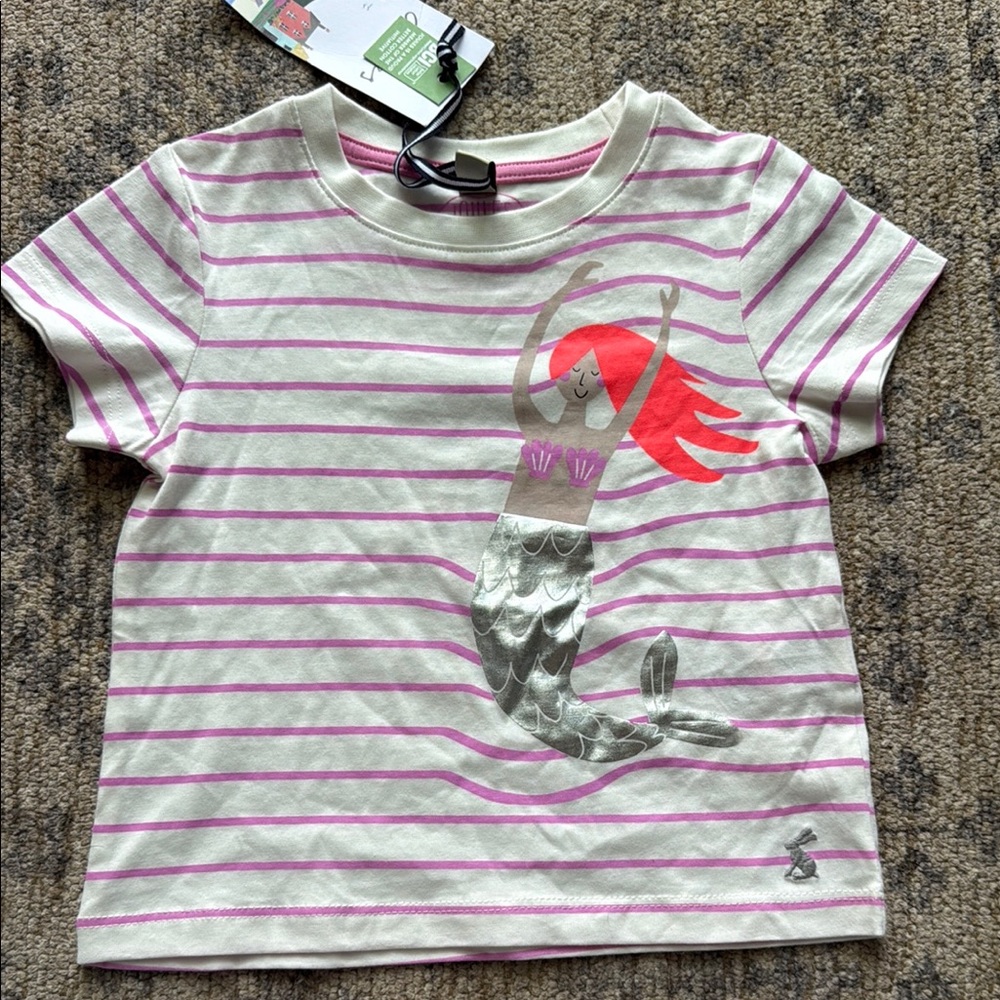 Joules Cream and Pink Mermaid Tee